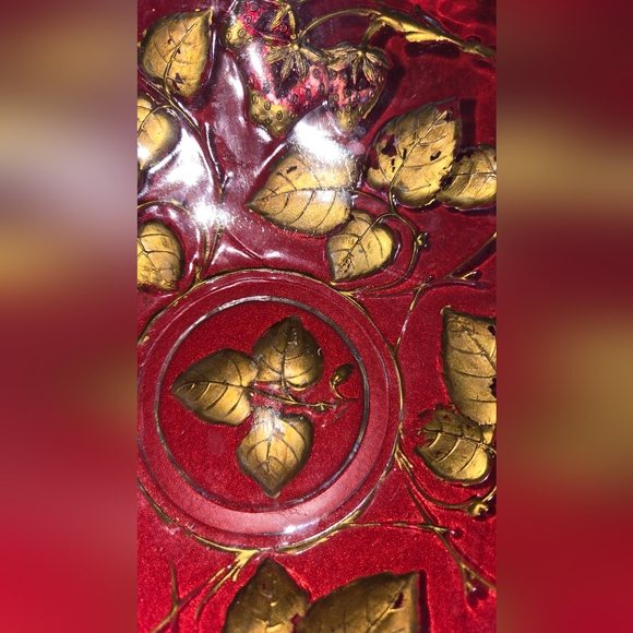 Antique goofus glass bowl with strawberries by Northwood Glass Company - Picture 3 of 6